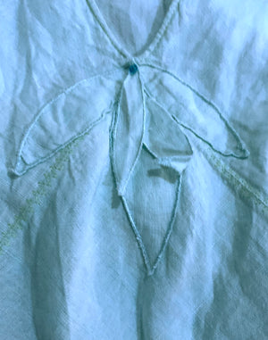 Vintage Y2K Baby Blue Linen Dress Size S/M
