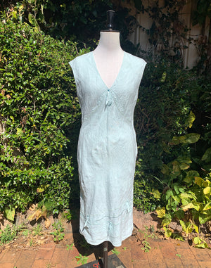 Vintage Y2K Baby Blue Linen Dress Size S/M