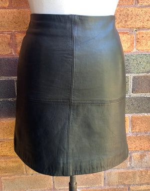 Kookai Y2K Black Leather Mini Skirt - Size XS / S