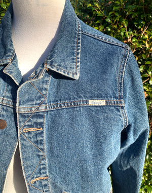 Vintage 00's Wrangler Trucker Cropped Denim Jacket - Ladies Size S