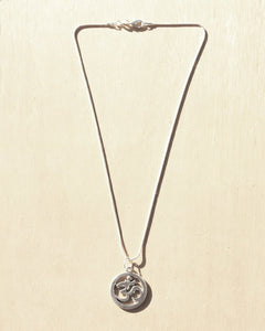 KV Handmade Jewellery Silver Om Necklace Short