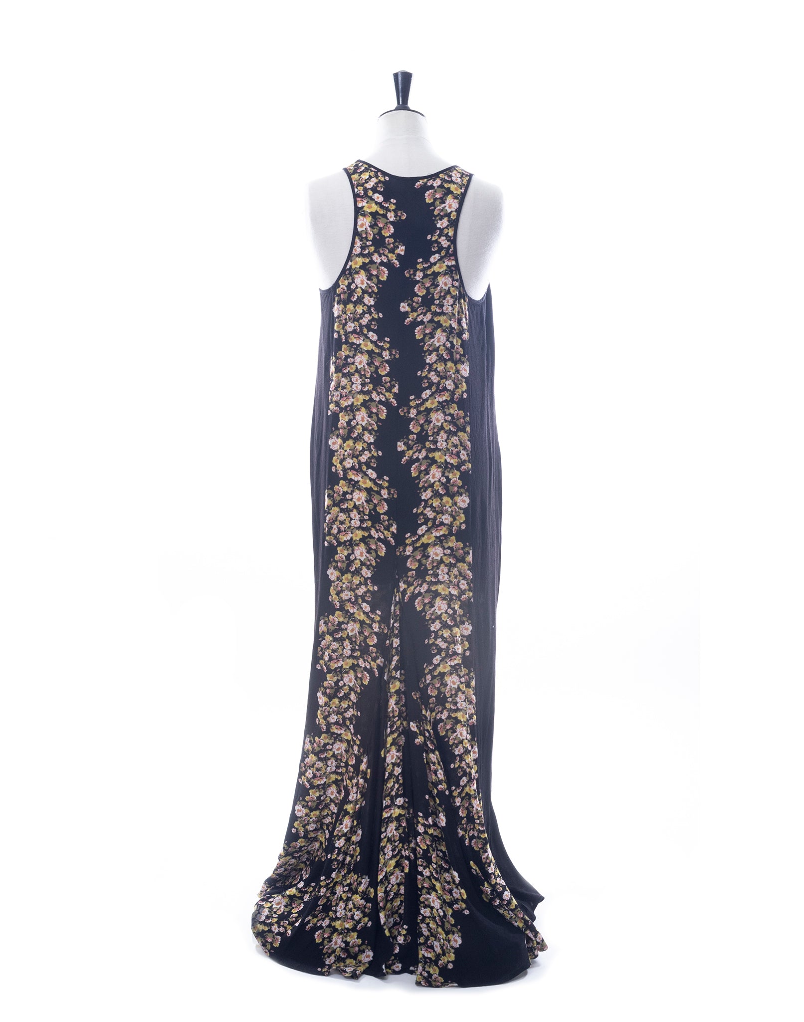 Vintage 00's Black Floral Racerback Maxi Dress - Size S / M