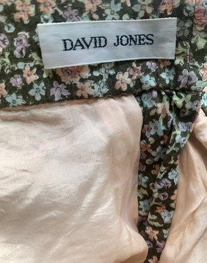 David Jones Vintage 70's Pale Floral Twin Set