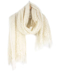 Large Cream Mohair Knitted Scarf