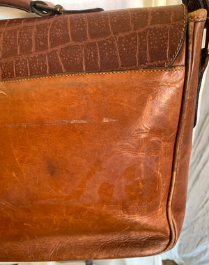 Vintage 80s Brown El Campero Leather Satchel Bag