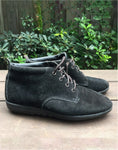 Vintage 90's Black Suede Airstep Ankle Boots - Size 7