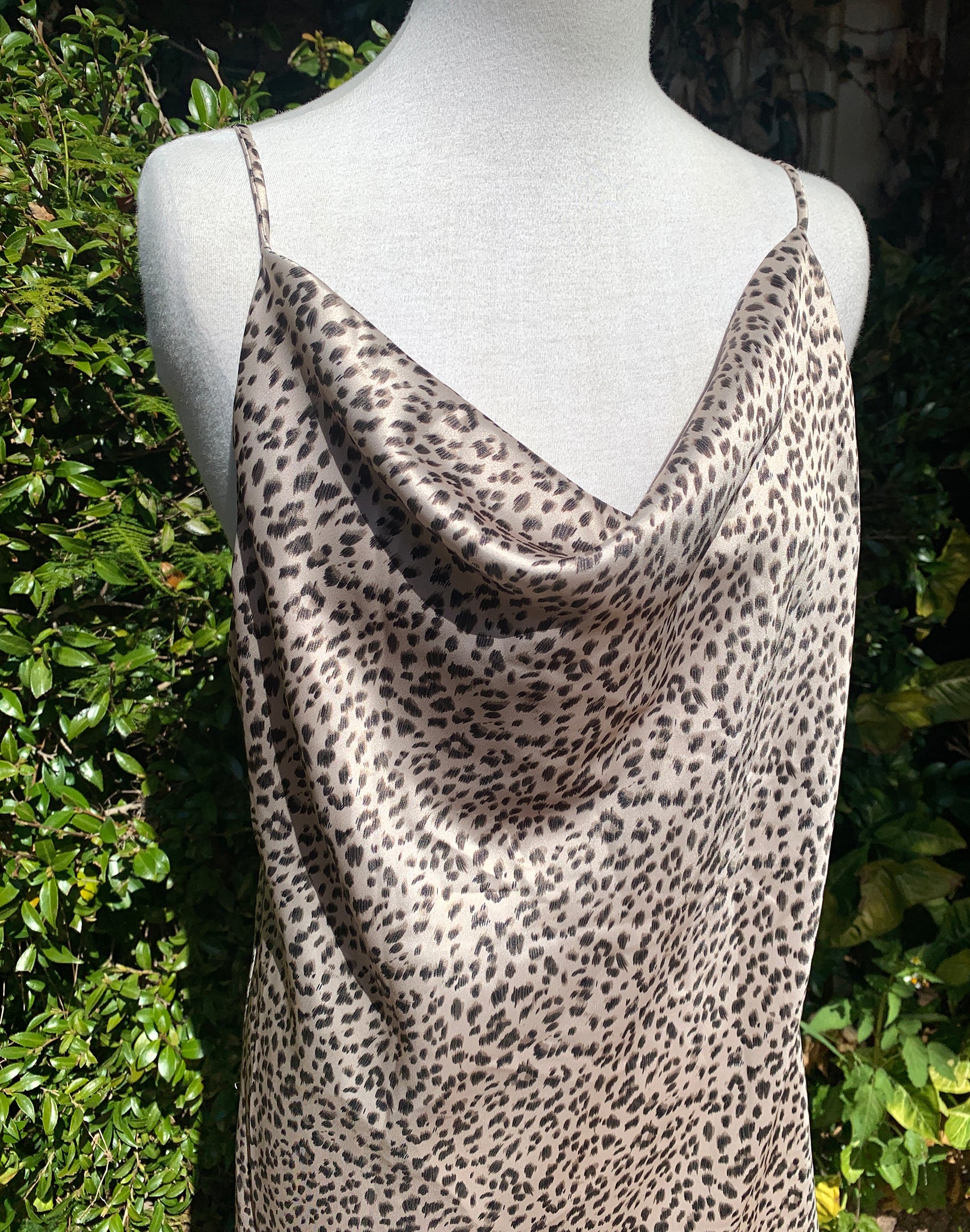 Vintage Y2K Short Leopard Satin Slip Dress Size S/M