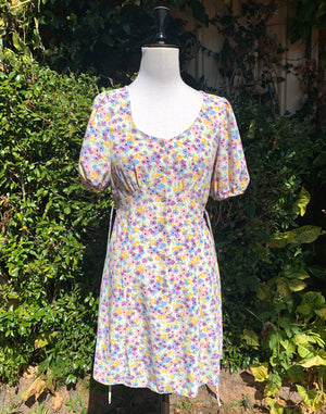 Vintage 90's Miss Selfridge Floral Pansy Floral Dress - Size XS