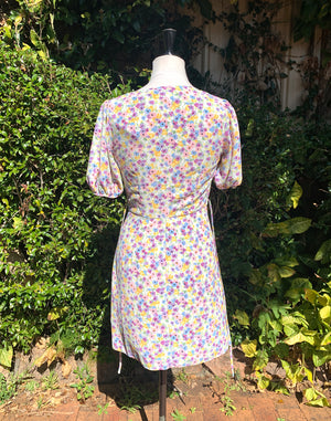 Vintage 90's Miss Selfridge Floral Pansy Floral Dress - Size XS