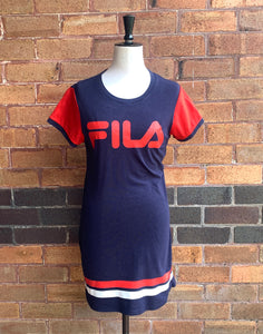 Vintage 90's / Y2K Fila Blue T-Shirt Dress - Size S