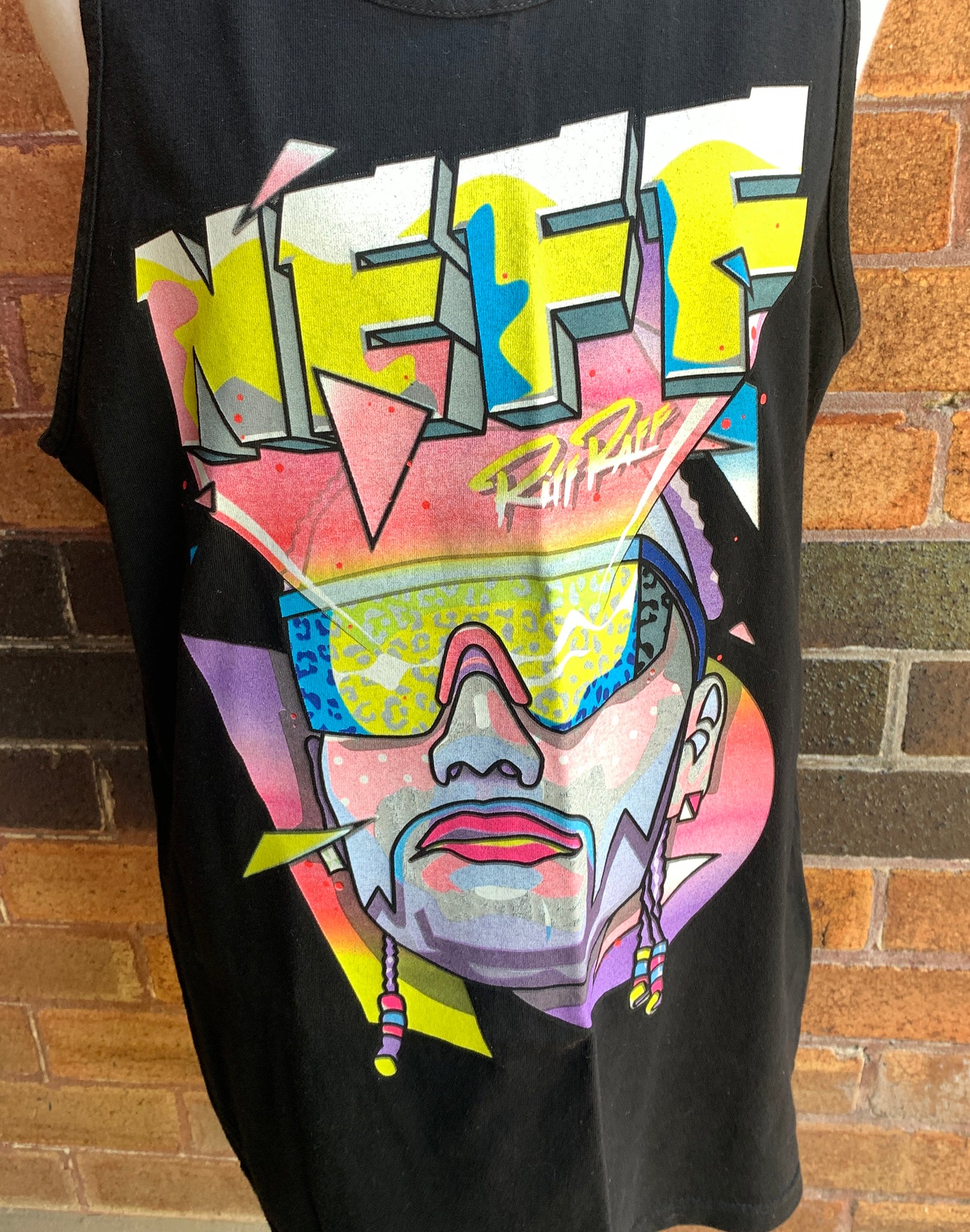Neff Y2K Unisex 80's Face Singlet Black - Size L