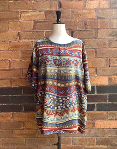 Vintage 80's Oversize Tribal Top - Size L / XL