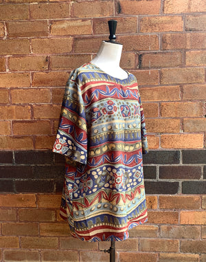 Vintage 80's Oversize Tribal Top - Size L / XL