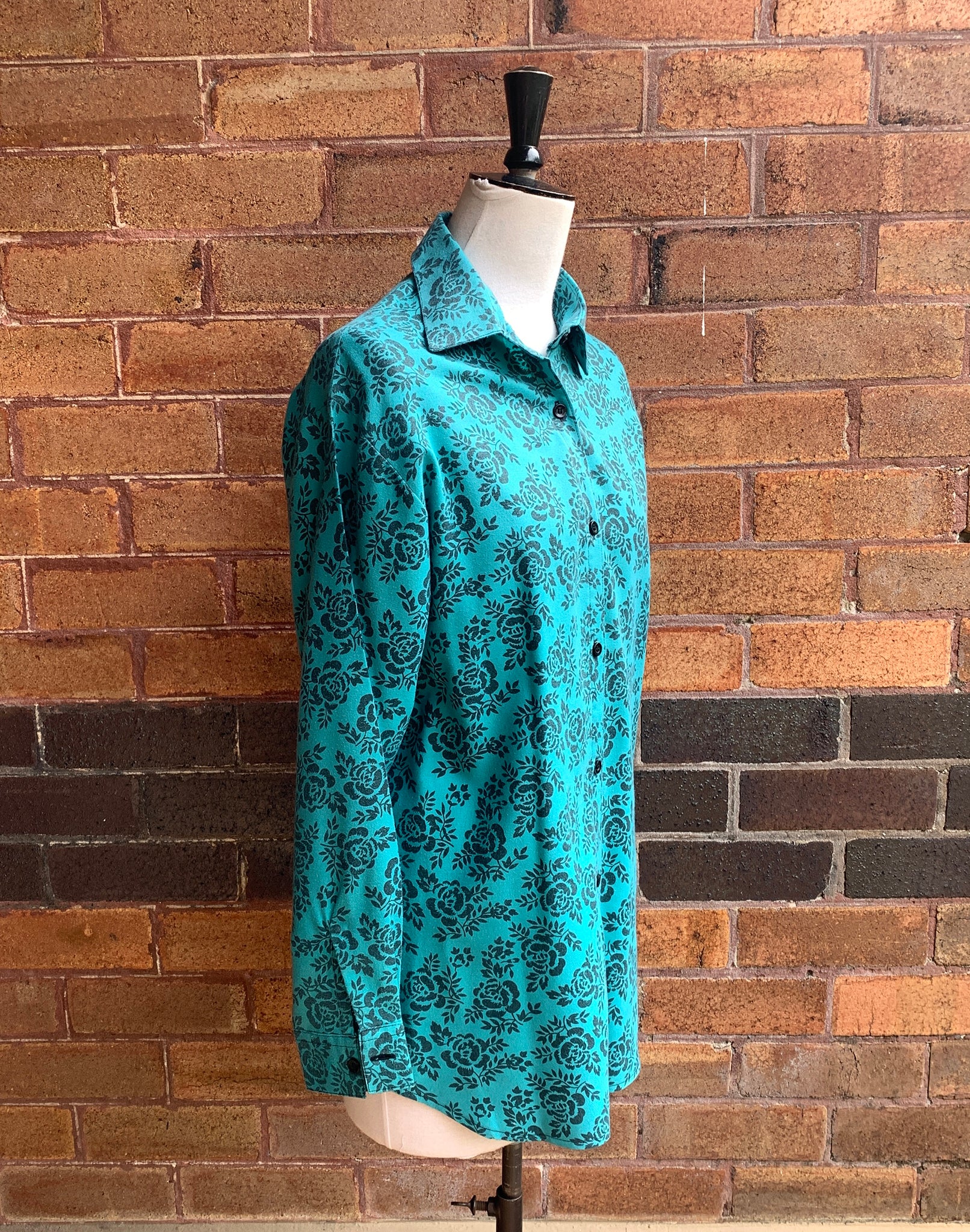 Vintage 80's Katies Turquoise Front Shirt - Size M/L