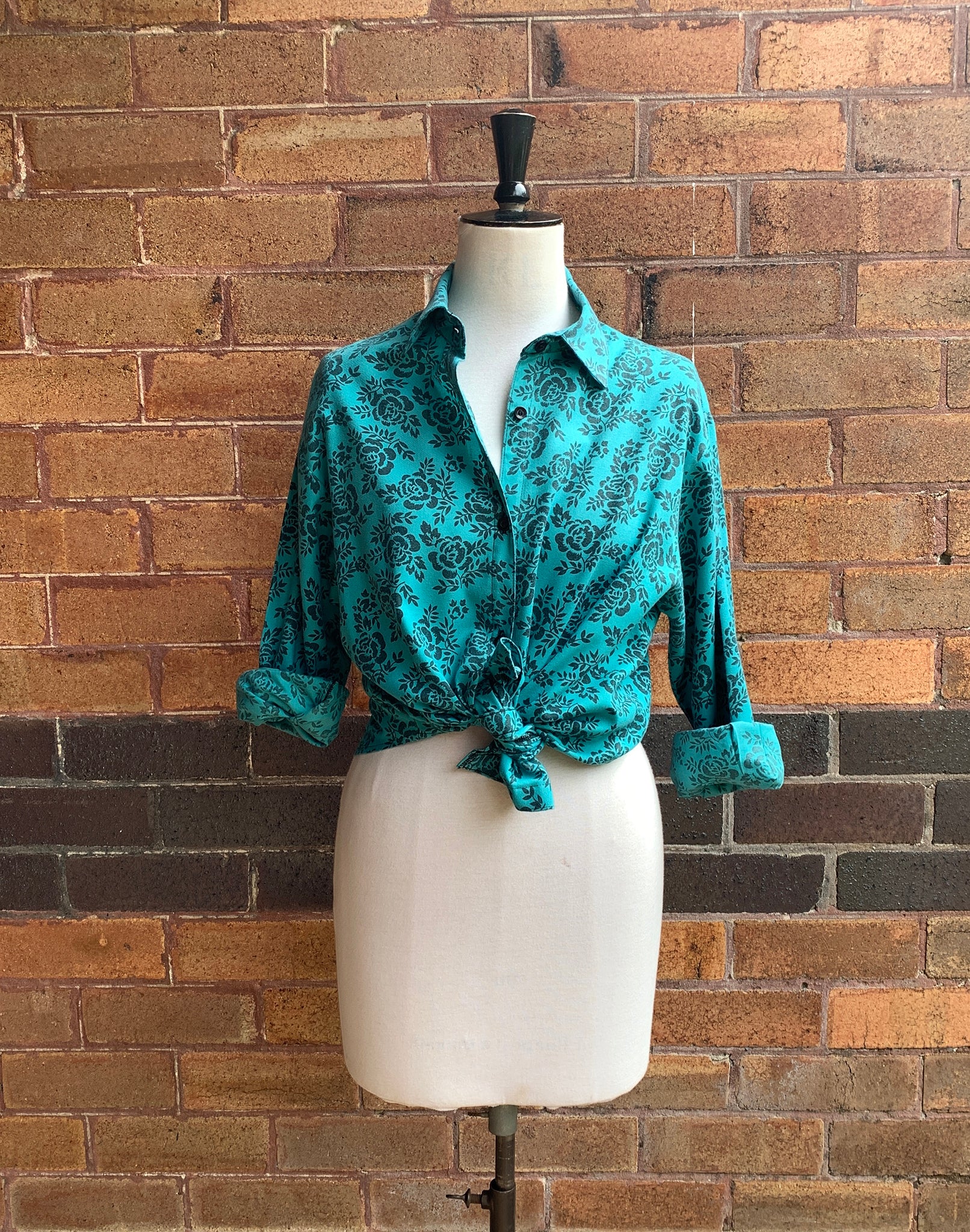 Vintage 80's Katies Turquoise Front Shirt - Size M/L