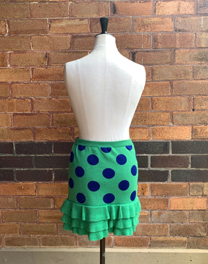 Moschino Boutique Green Wool Polka Dot Skirt Size XS / S