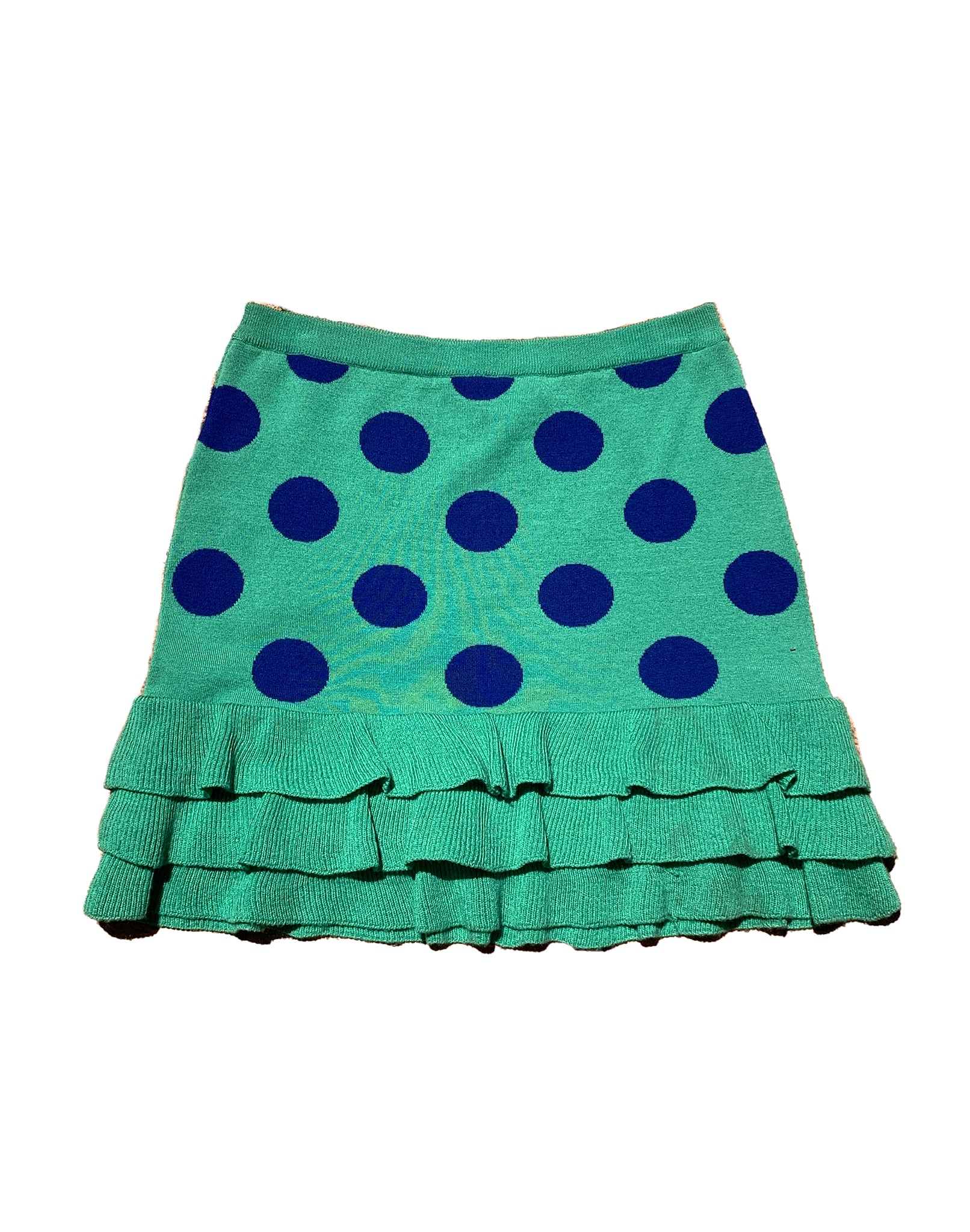 Moschino Boutique Green Wool Polka Dot Skirt Size XS / S