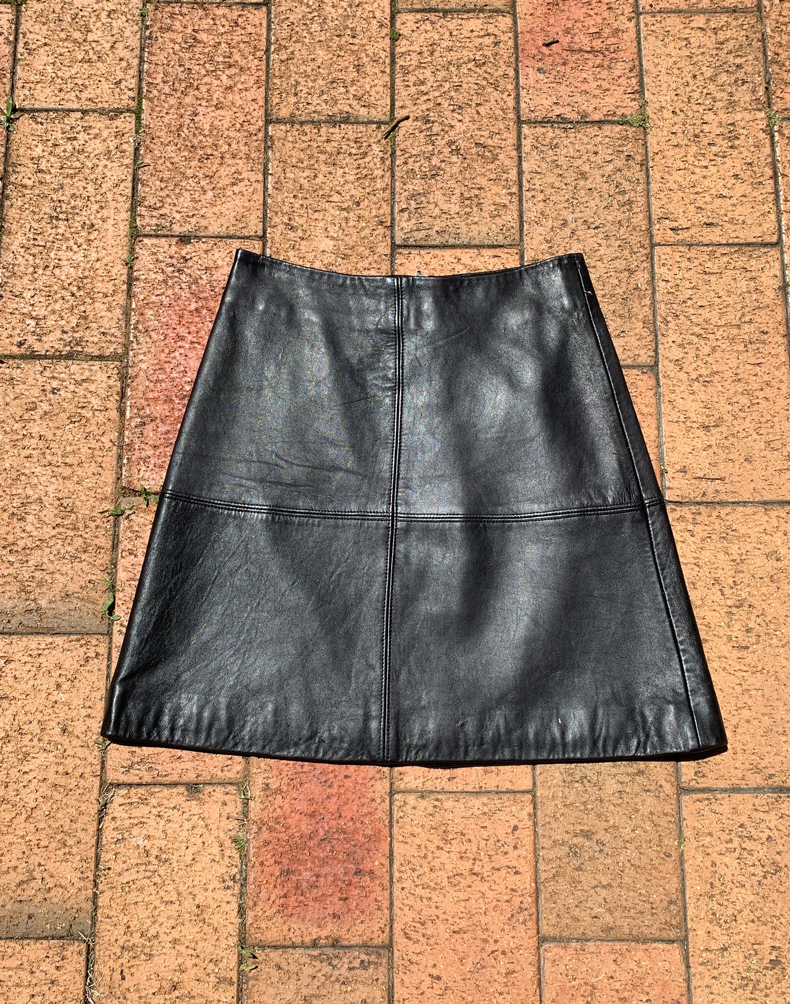 Kookai Y2K Black Leather Mini Skirt - Size XS / S