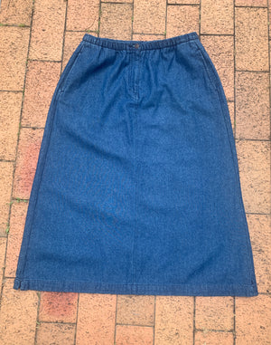 Vintage 90's Denim Midi Skirt - Size M / L