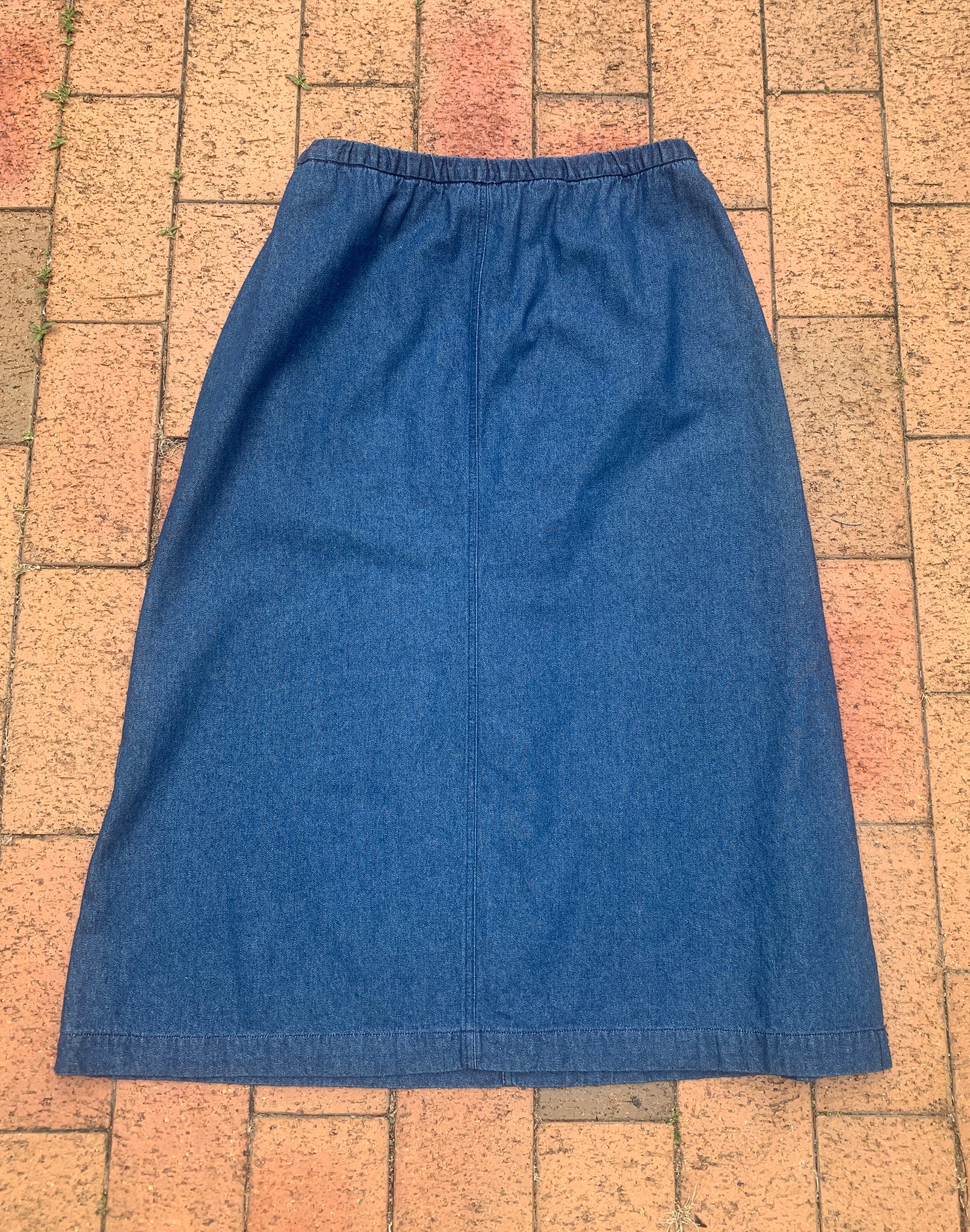 Vintage 90's Denim Midi Skirt - Size M / L