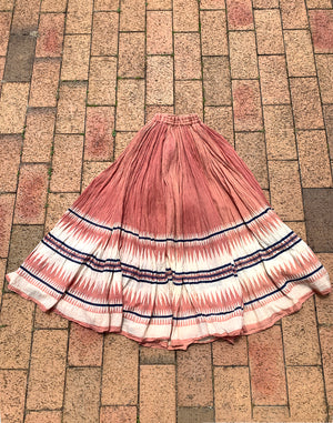 Vintage 90's Tan Indian Cotton Full Skirt XS/S