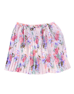 Vintage 80's Peach Floral Pleated Skirt
