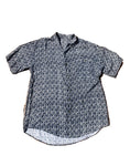 Vintage 90's Navy Squares Retro Washed Print Unisex Shirt - Size M