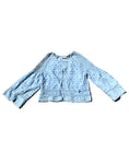 Blue Cotton Broderie Anglaise Shirt - Size M
