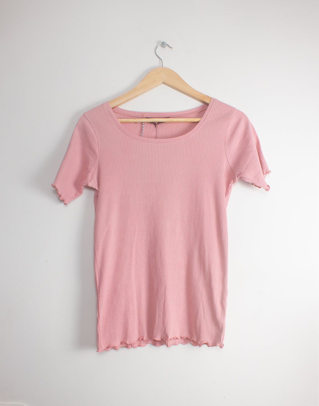 Ribbed Pink T-Shirt - Size M/L