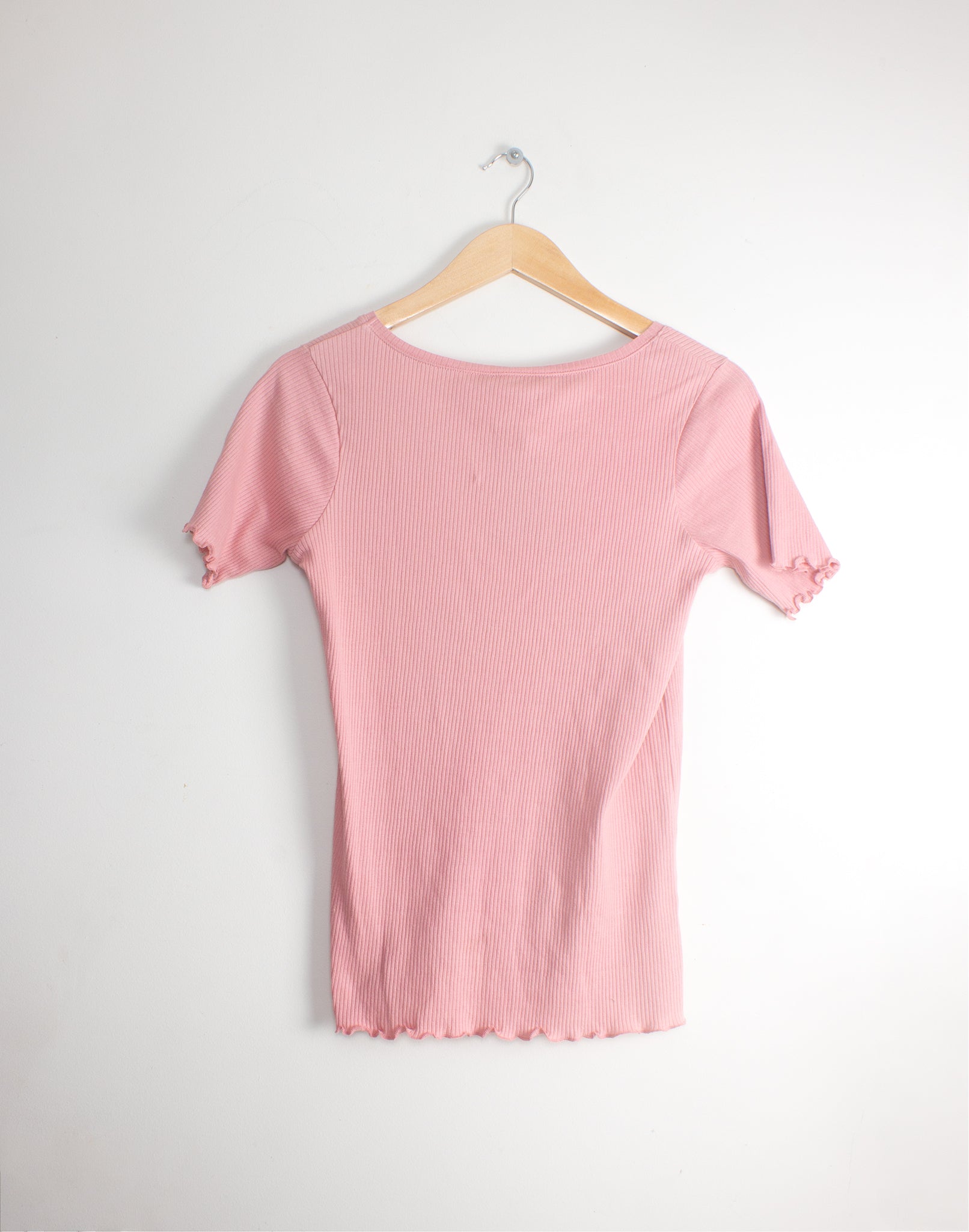 Ribbed Pink T-Shirt - Size M/L