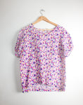 Vintage 80's Coolpia Purple Floral Slouch Top - Size M/ L