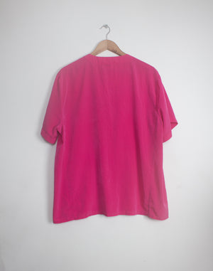 Vintage 80's Barbie Pink Blouse Shirt - Size L / XL