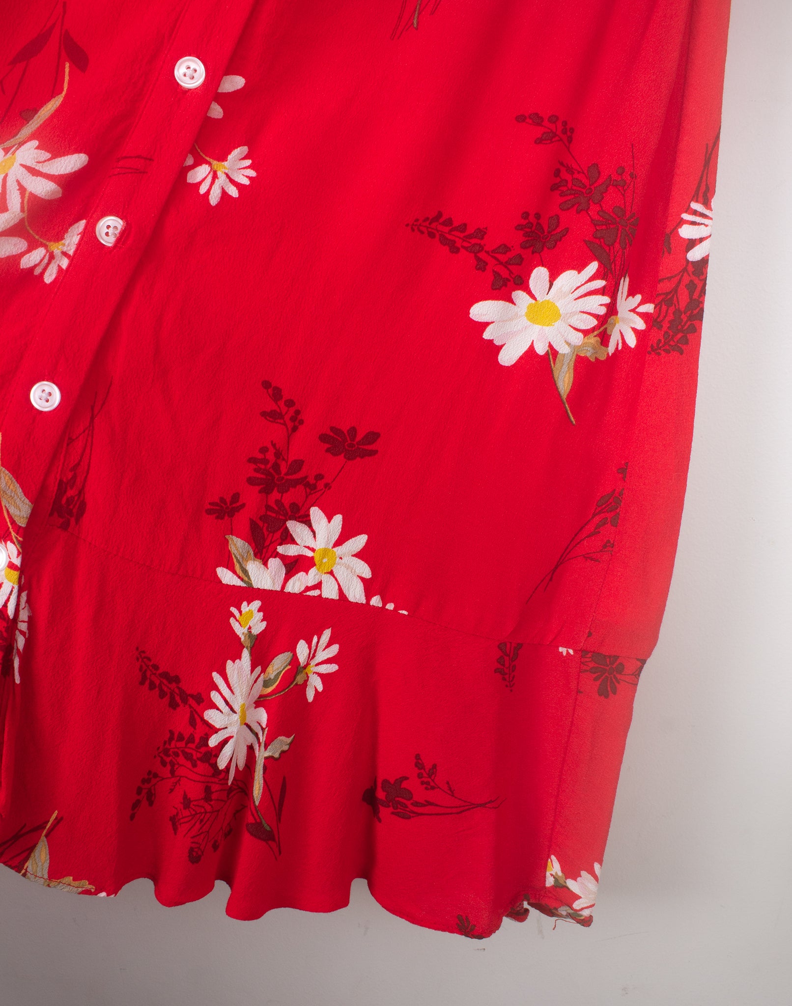 Warehouse Red Daisy Floral Dress - Size XS