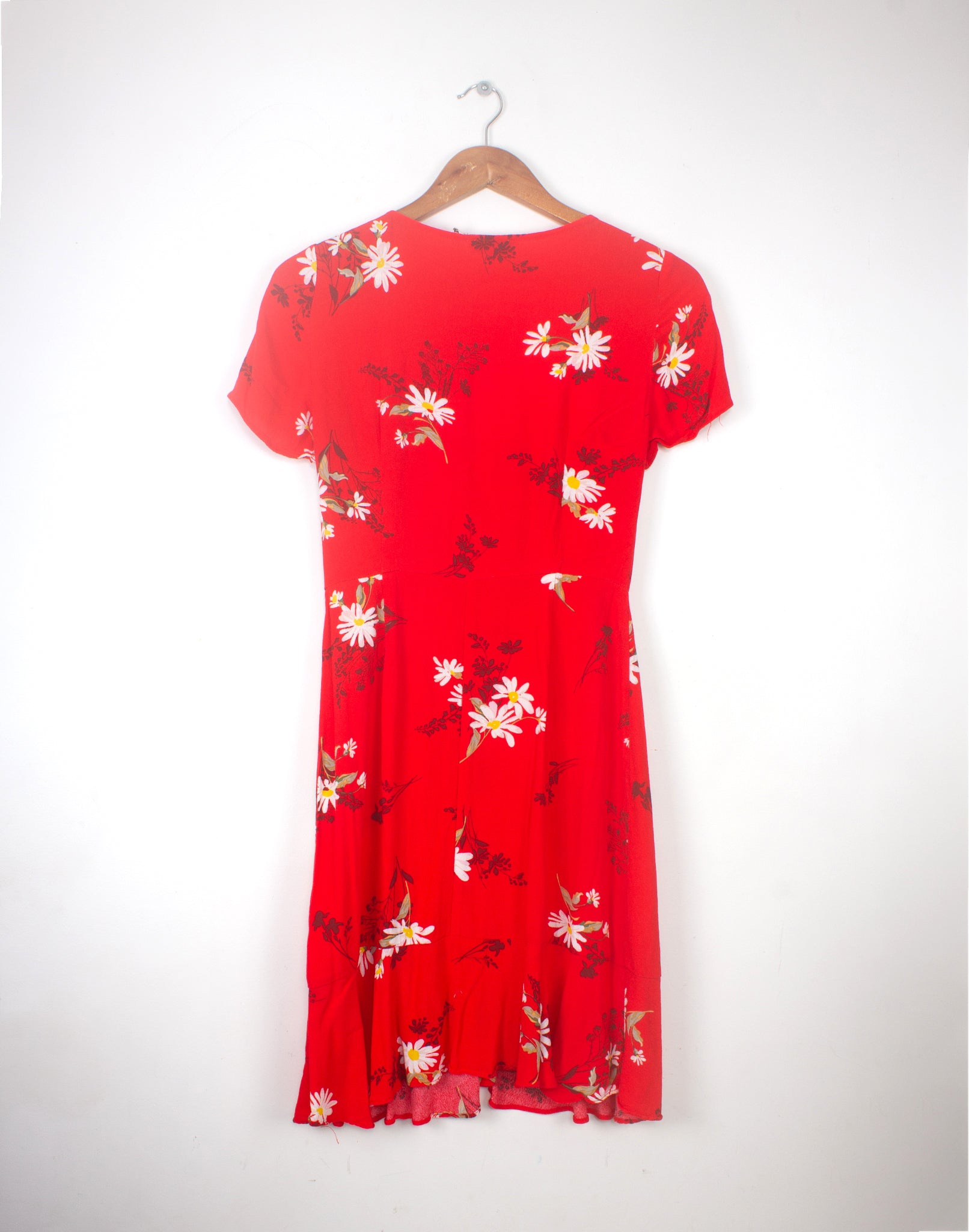 Warehouse Red Daisy Floral Dress - Size XS