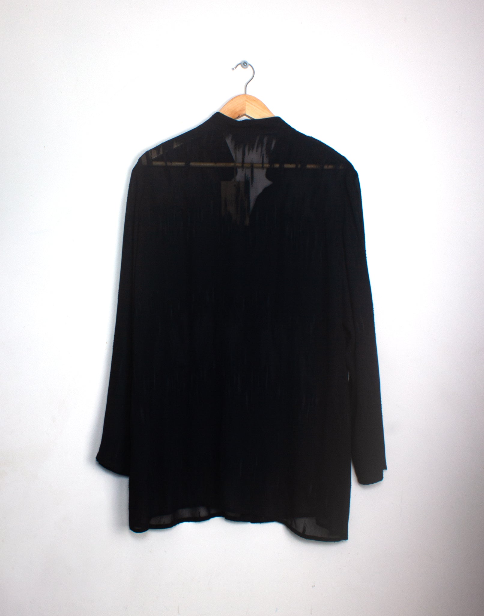 Vintage 90's Mela Purdie Black Chiffon Shirt - Size S / M
