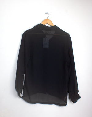 Vintage 90's Katies Black Chiffon Shirt - Size S / M