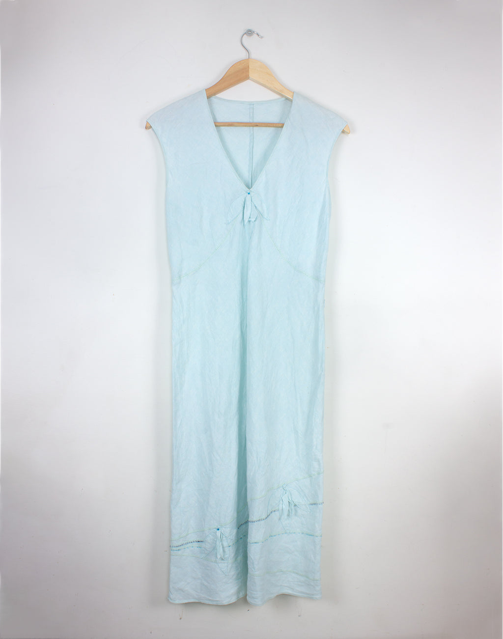 Vintage Y2K Baby Blue Linen Dress Size S/M