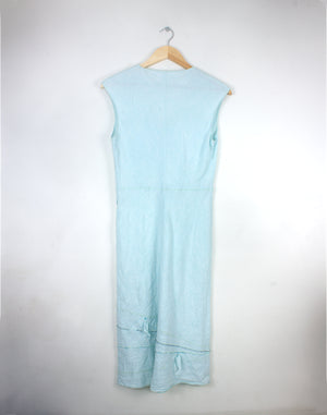 Vintage Y2K Baby Blue Linen Dress Size S/M