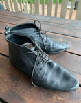 Vintage Black Leather Ankle Lace Up Boots Zak - Size 6