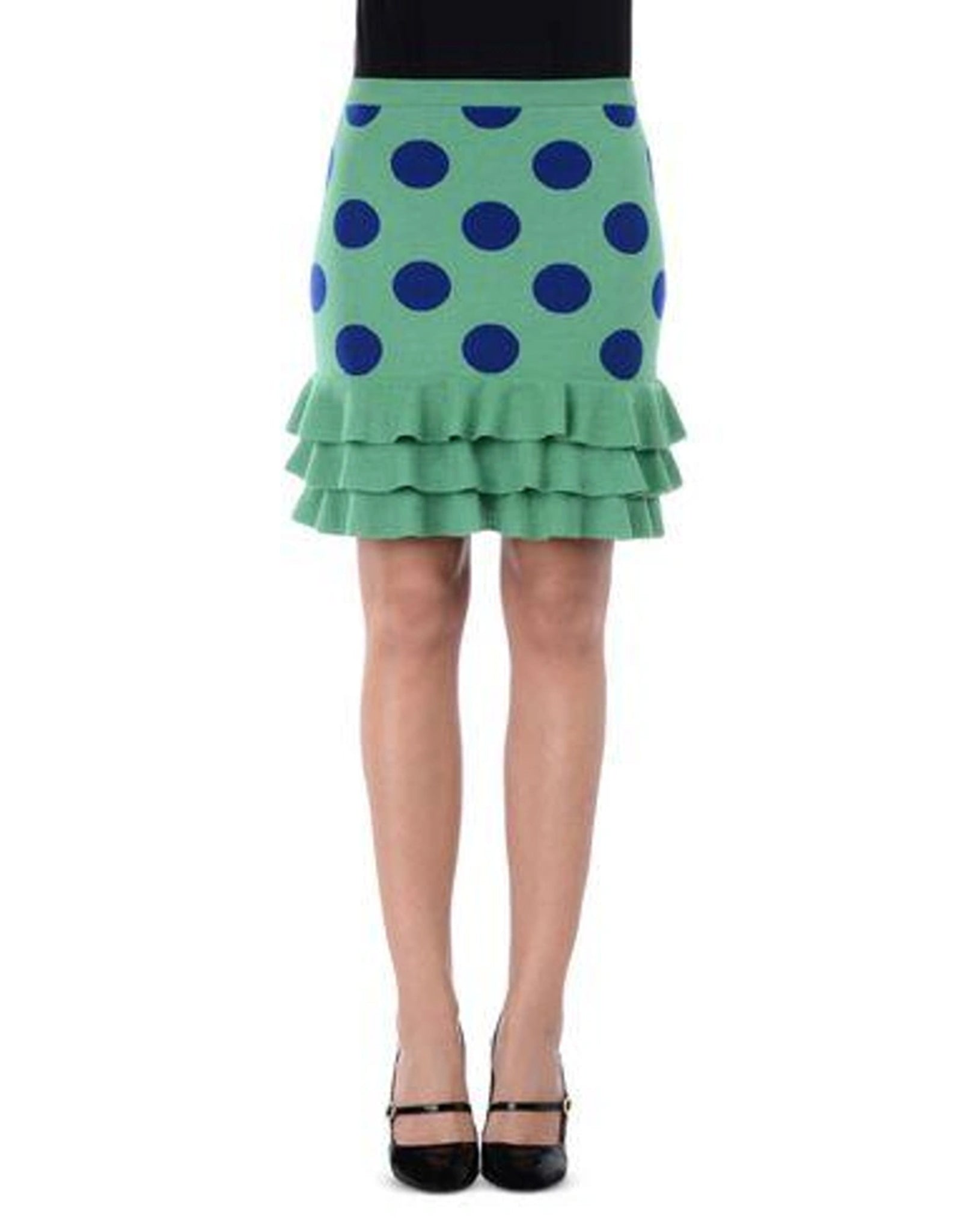 Moschino Boutique Green Wool Polka Dot Skirt Size XS / S