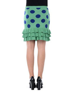 Moschino Boutique Green Wool Polka Dot Skirt Size XS / S