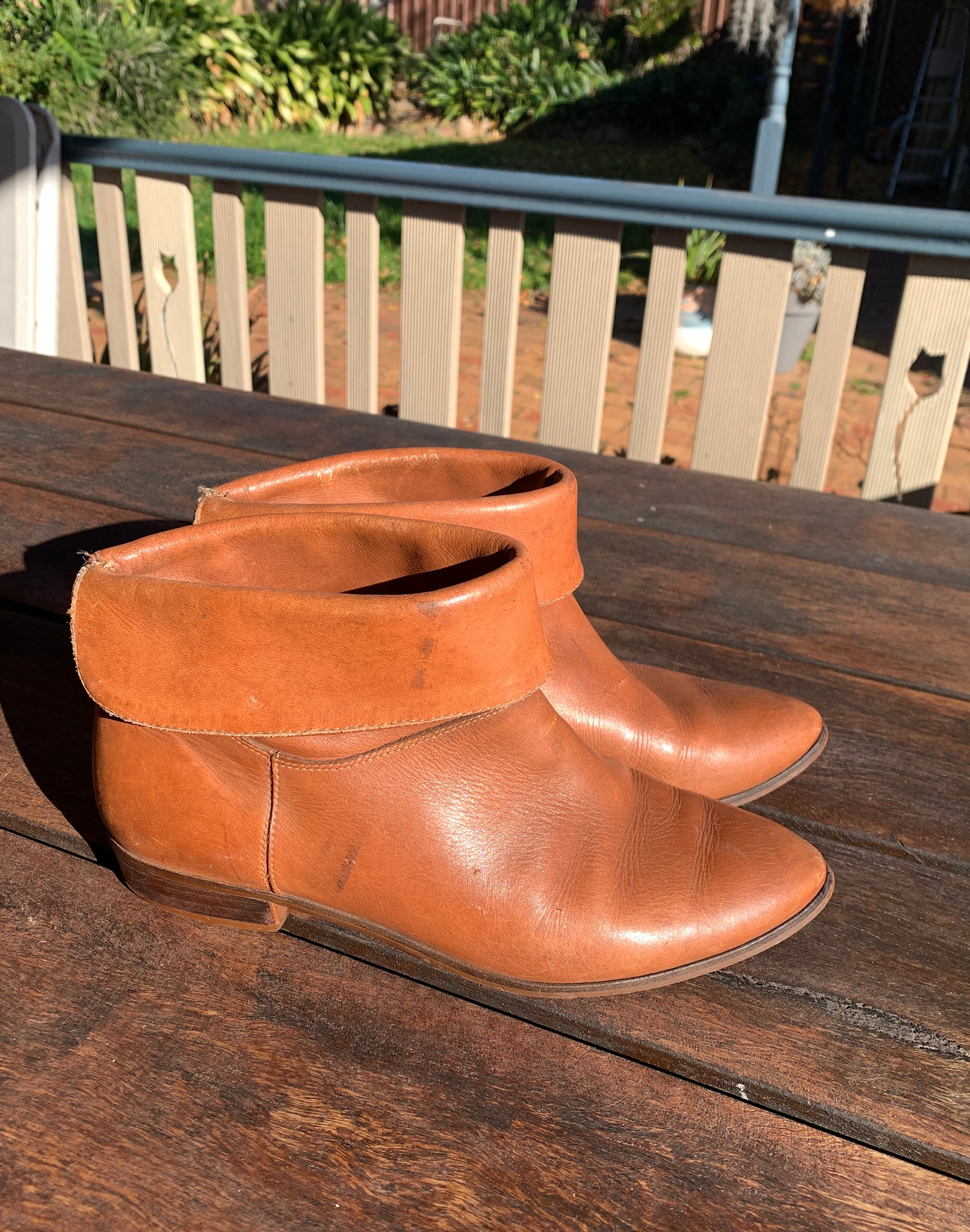 Vintage 80's Tan Brown Ankle Boots - Size Aus 7 1/2 38 Eur