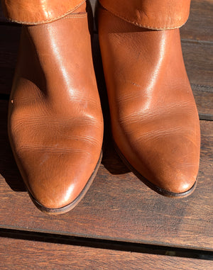 Vintage 80's Tan Brown Ankle Boots - Size Aus 7 1/2 38 Eur