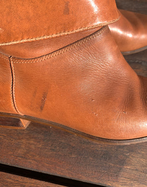 Vintage 80's Tan Brown Ankle Boots - Size Aus 7 1/2 38 Eur