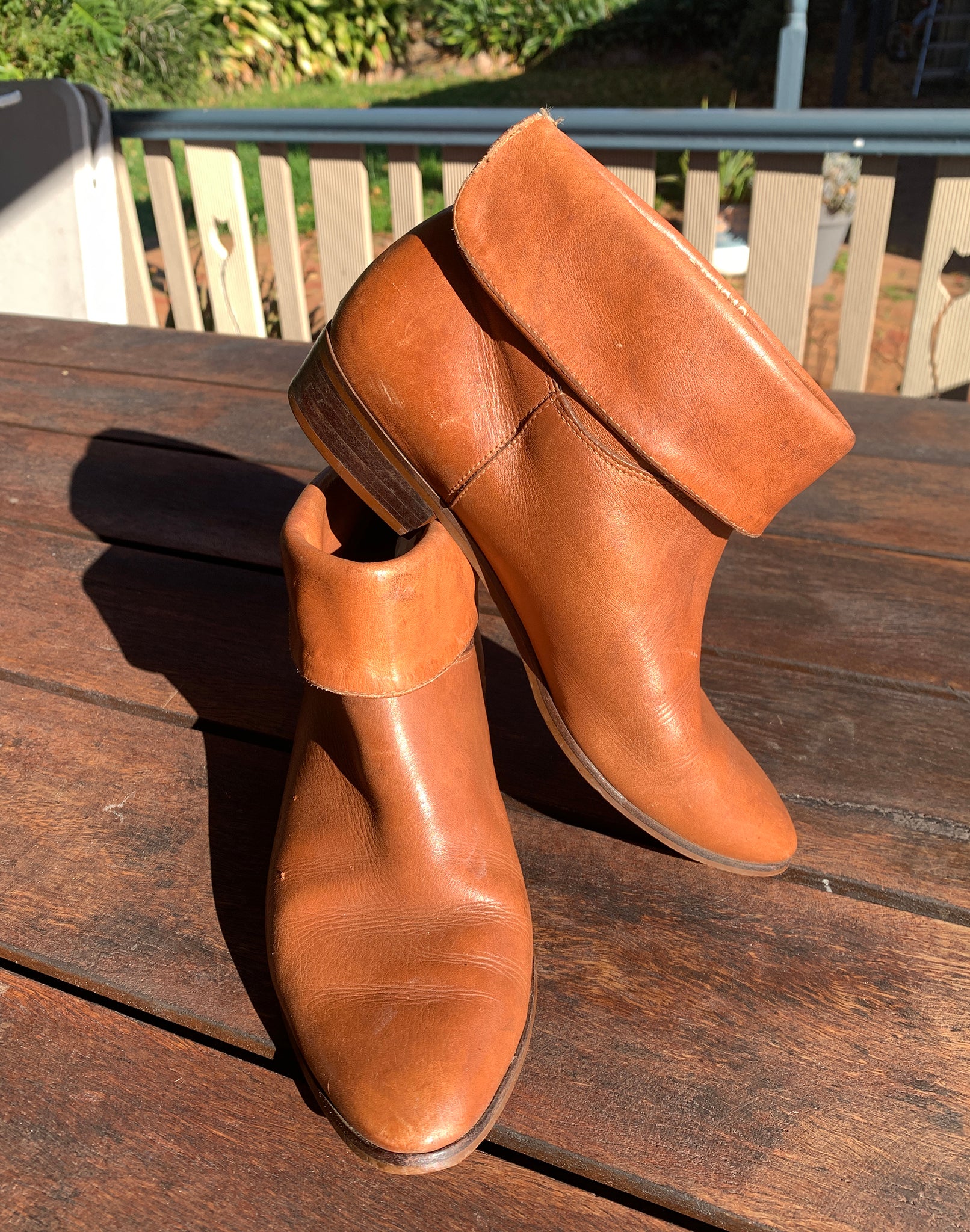 Vintage 80's Tan Brown Ankle Boots - Size Aus 7 1/2 38 Eur