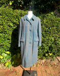 Vintage 60's Ladies Harris Tweed Green Blue Wool Coat - Size M / L / XL