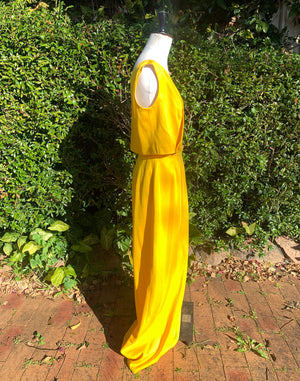 Vintage 60's Marlborough Fashions David Jones Yellow Twin Set - Size M/L