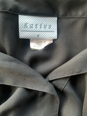 Vintage 90's Katies Black Chiffon Shirt - Size S / M