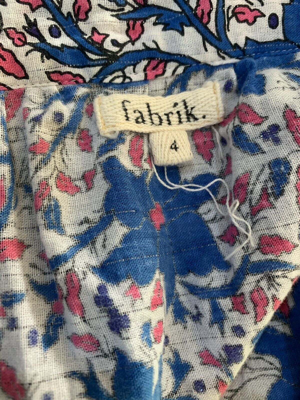 Indian Cotton Block Print Singlet Fabrik - Size S/M