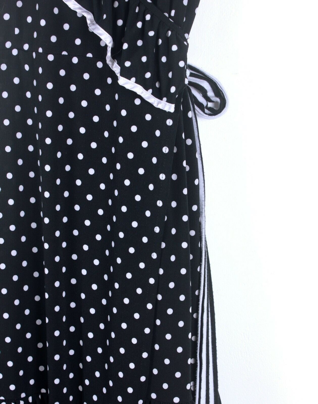 Shona Joy Black Polka Dot Wrap Dress - Size 8